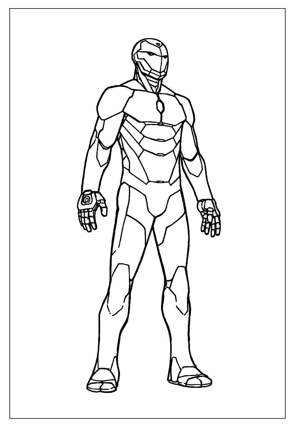 Desenho de Homem de Ferro para pintar e colorir