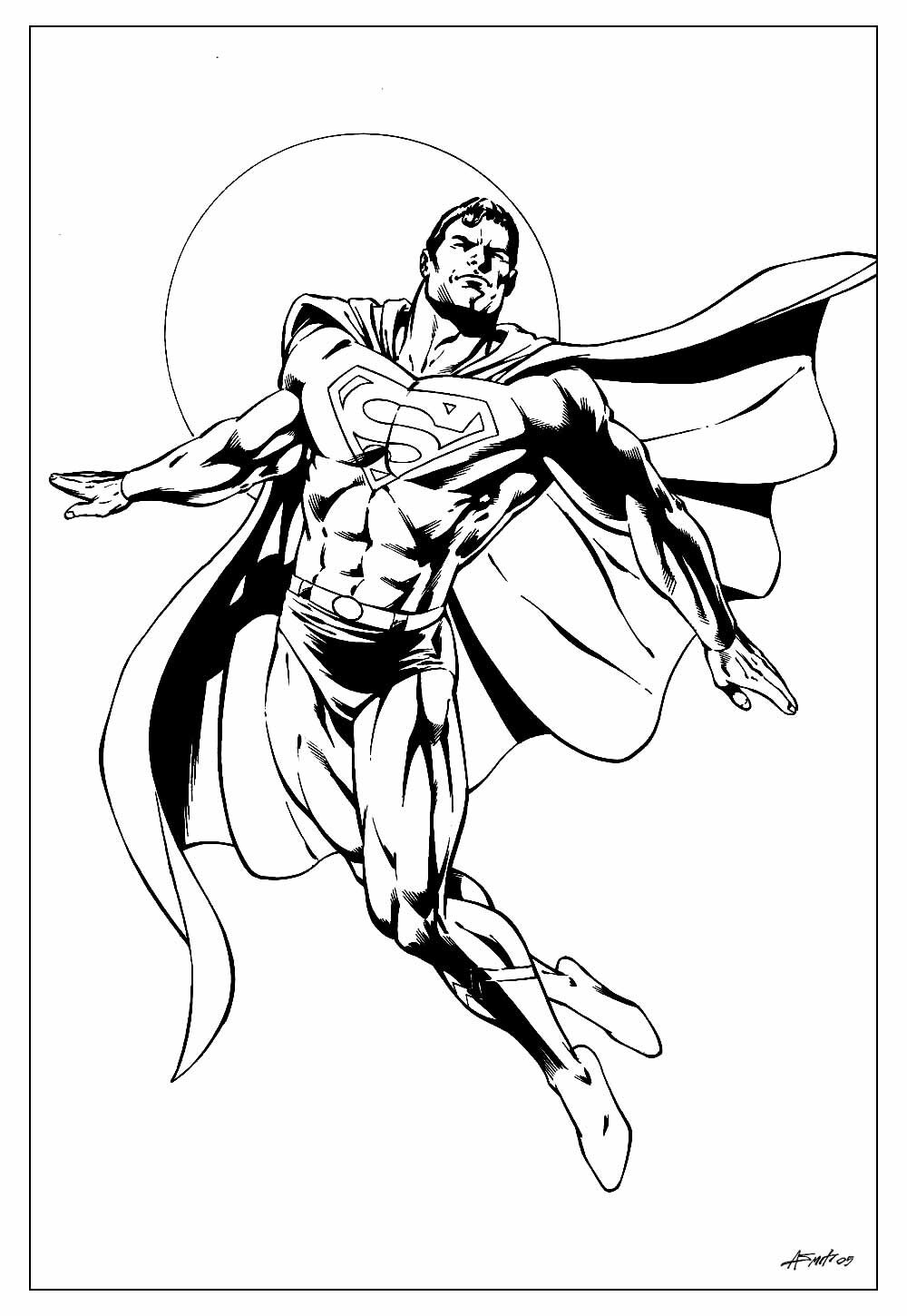 Imagem do Super-Homem para pintar e colorir