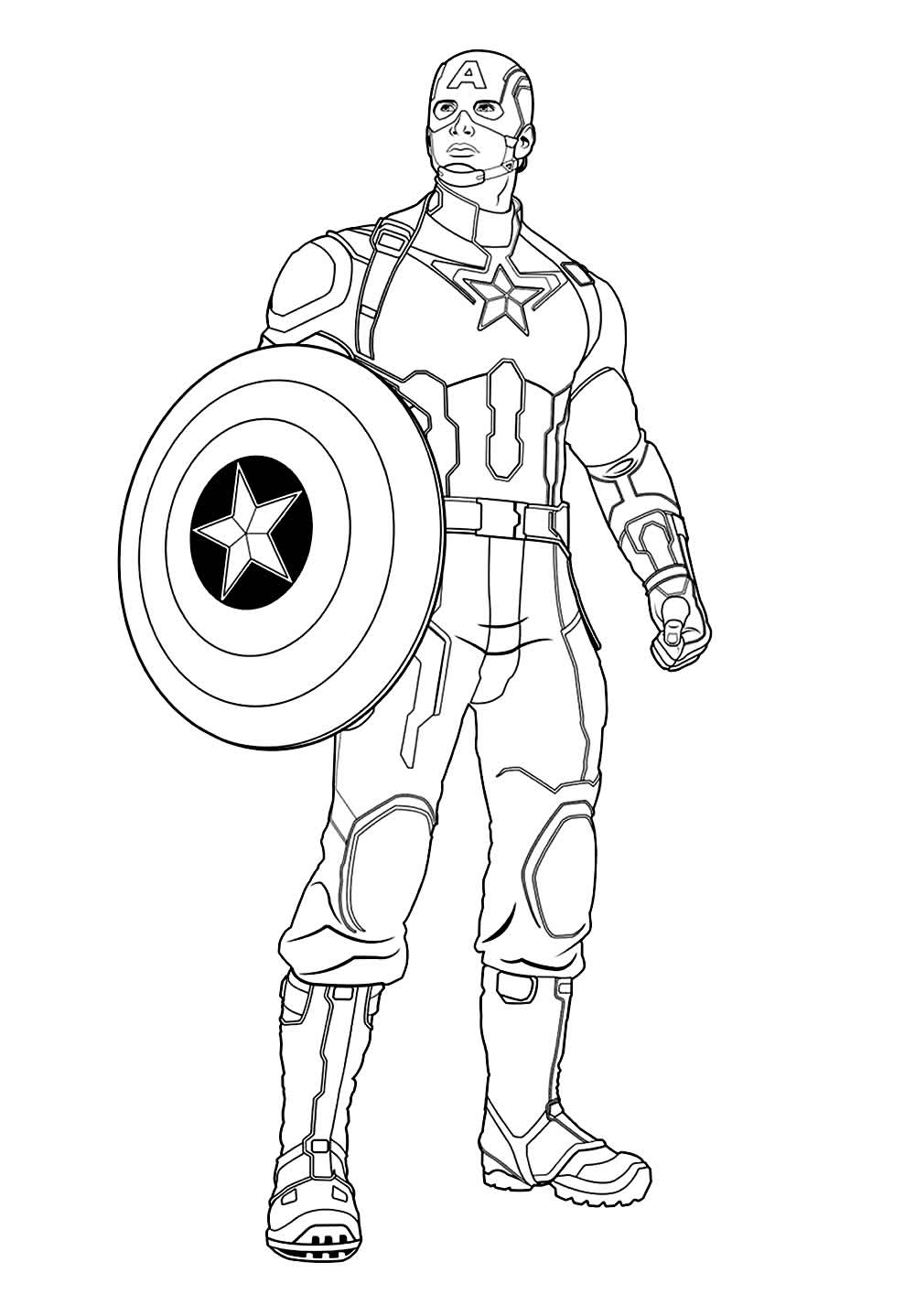 Desenho de Capitão América para colorir