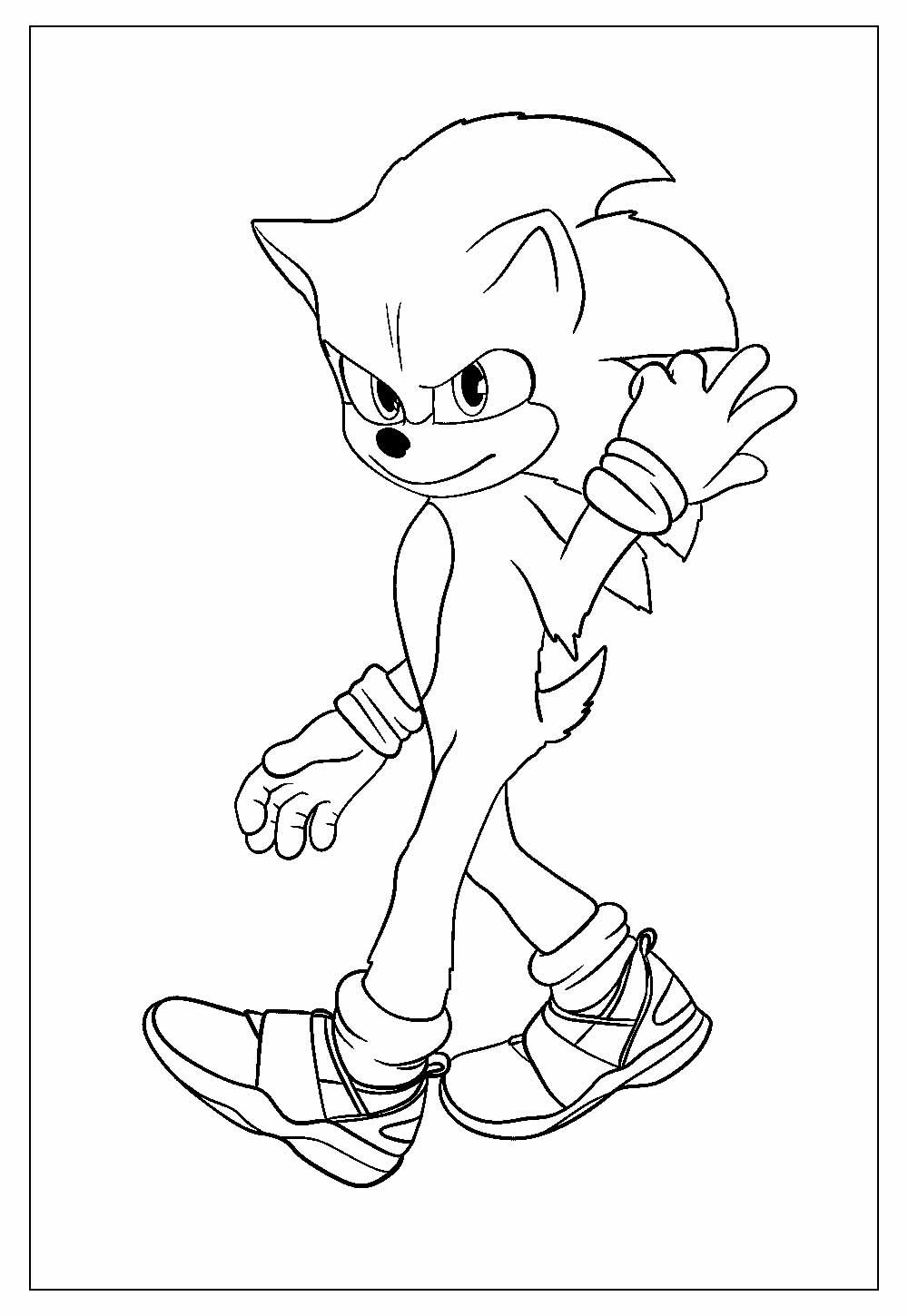 Imprimir para colorir e pintar o desenho Sonic - 2565