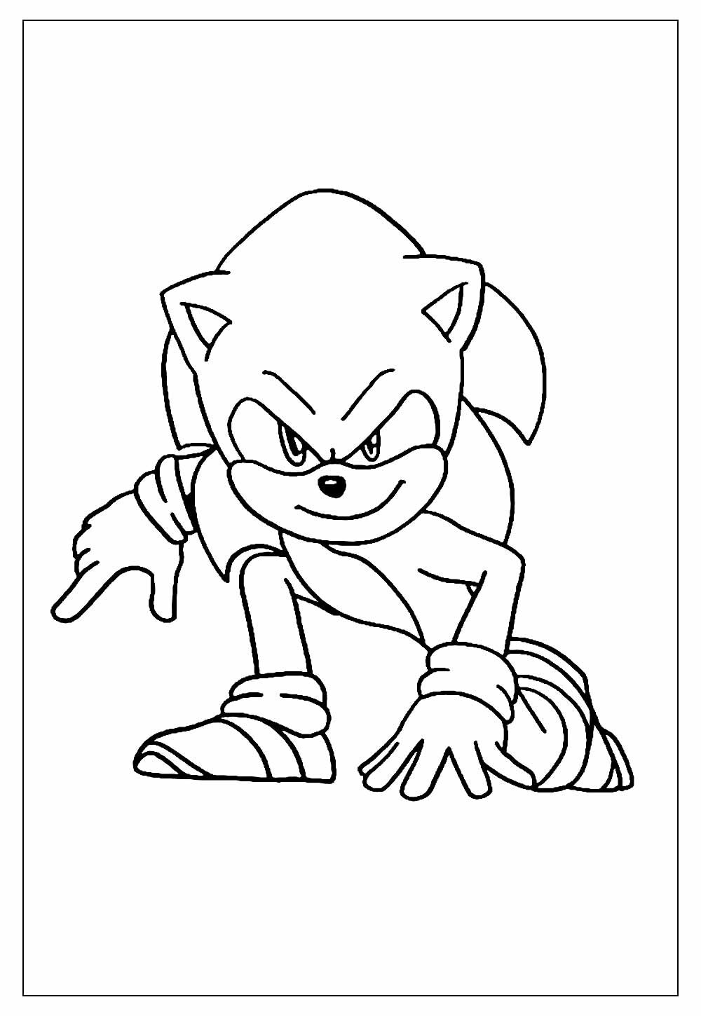 Desenhos de Sonic Sorrindo para Colorir e Imprimir 