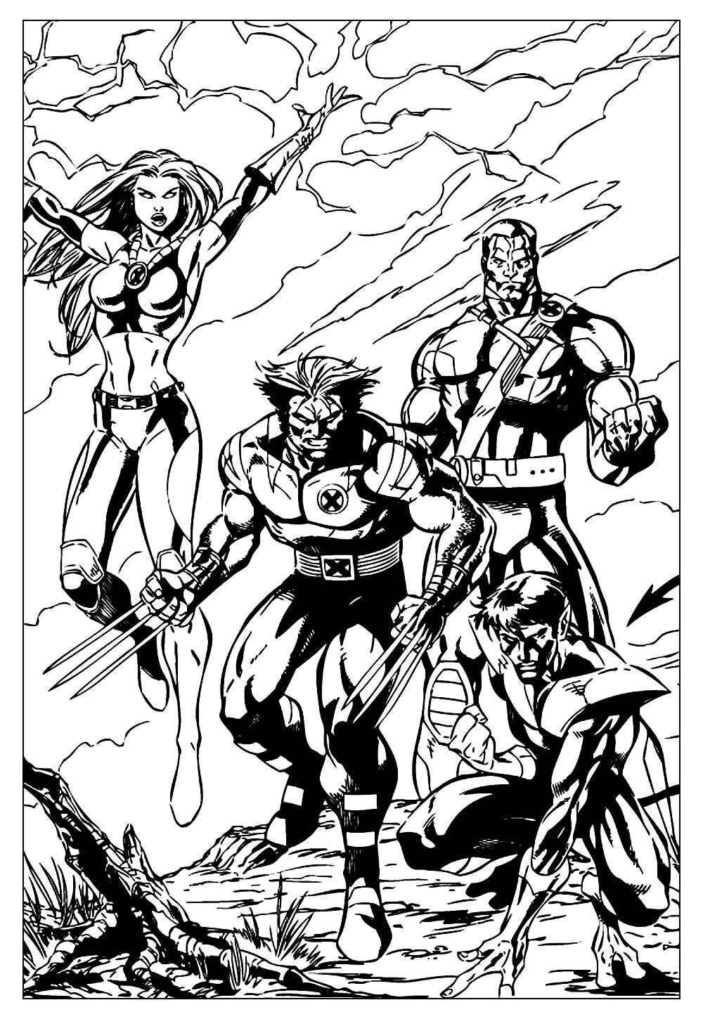 Desenho de X-Men para pnitar