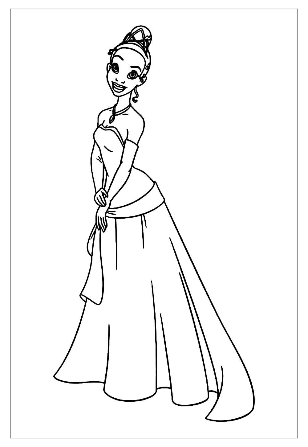 Desenhos da Princesa Tiana para colorir