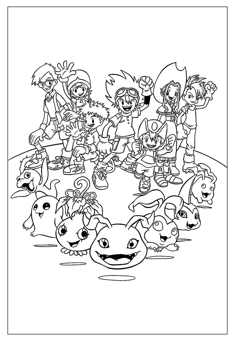 Desenho de Digimon para pintar