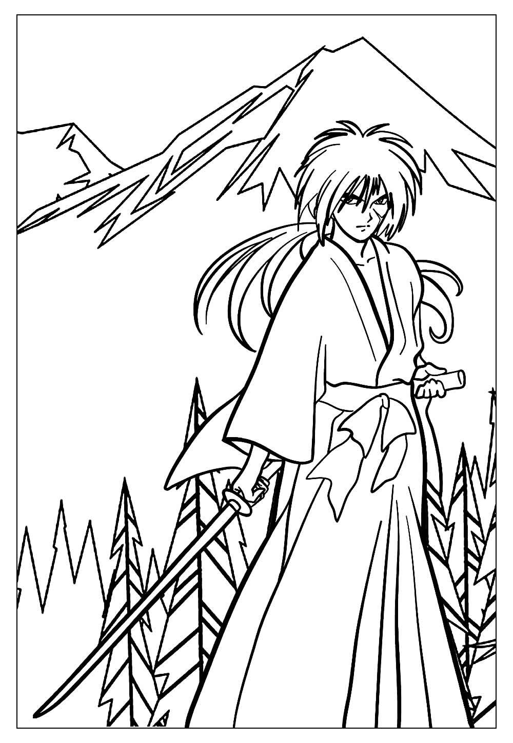 Desenho para colorir de Samurai X