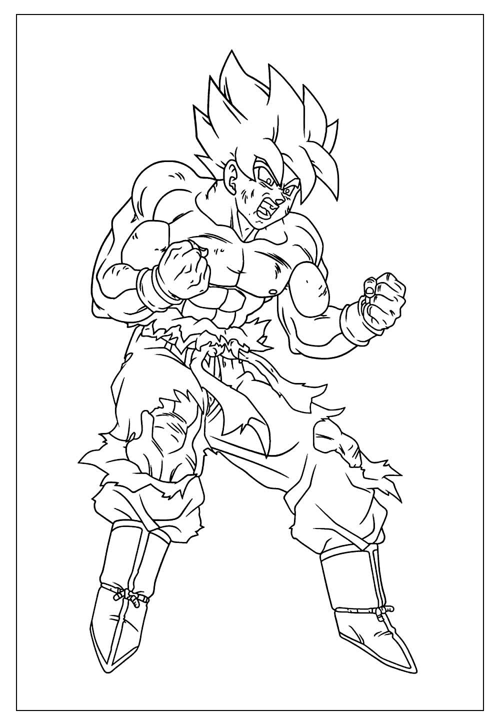 Desenhos do Goku para Colorir e Imprimir - Tudo Para Colorir