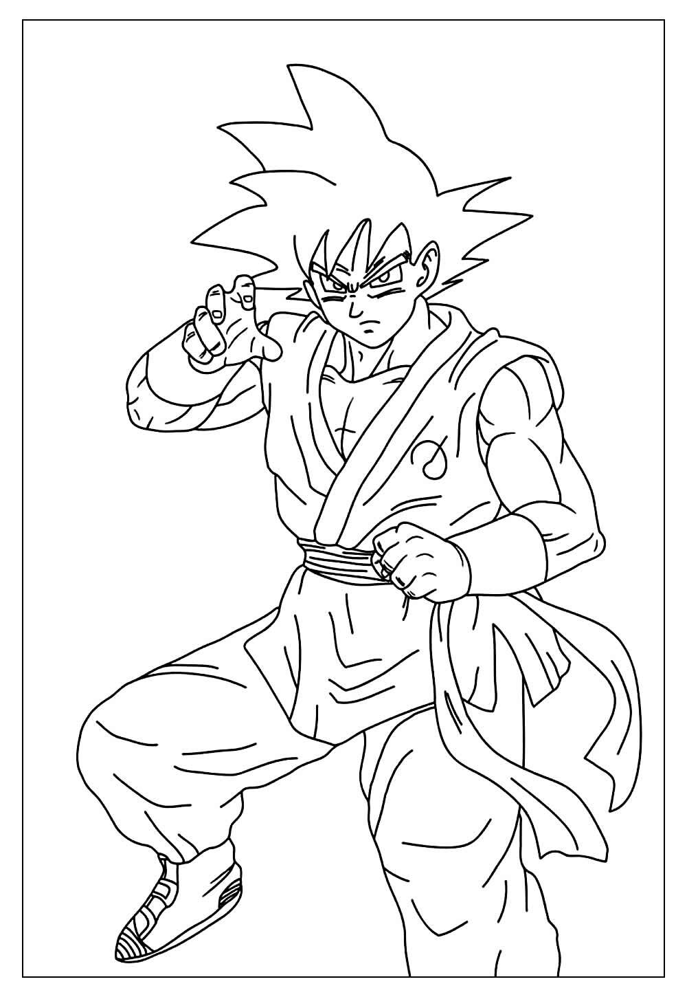 Desenho do Goku para pintar