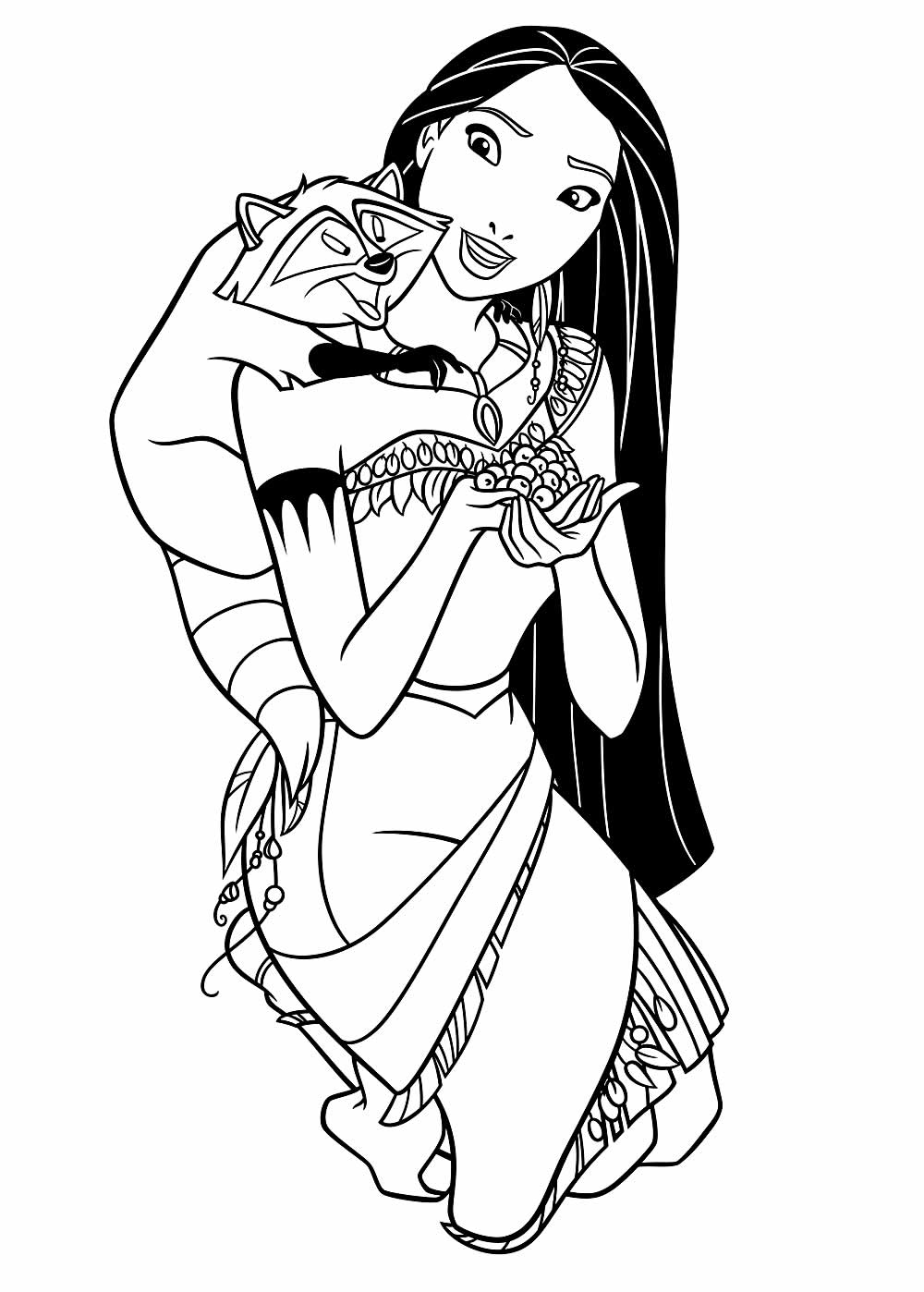 Imagem da Pocahontas para colorir