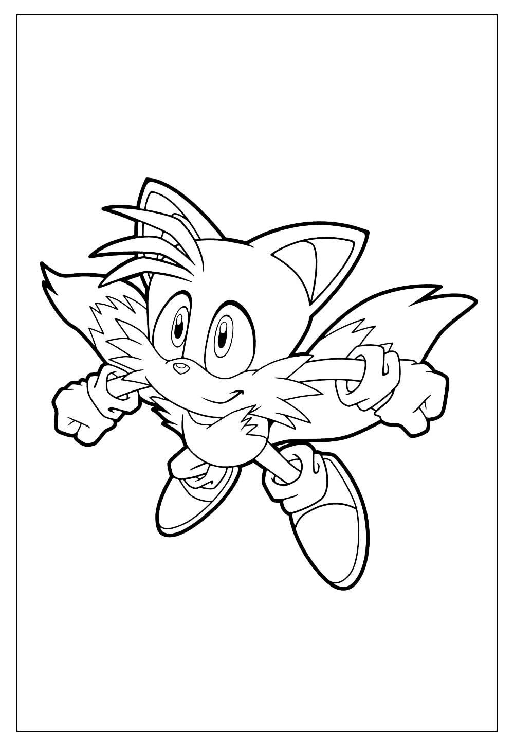 Desenhos de Tails de Sonic para Colorir e Imprimir 