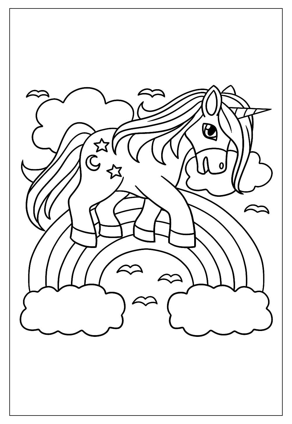 Desenhos de Arco-íris para Colorir e Pintar - Tudo Para Colorir