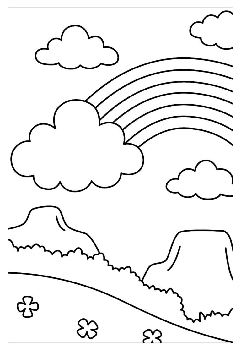 Desenhos de Arco-íris para Colorir e Pintar - Tudo Para Colorir