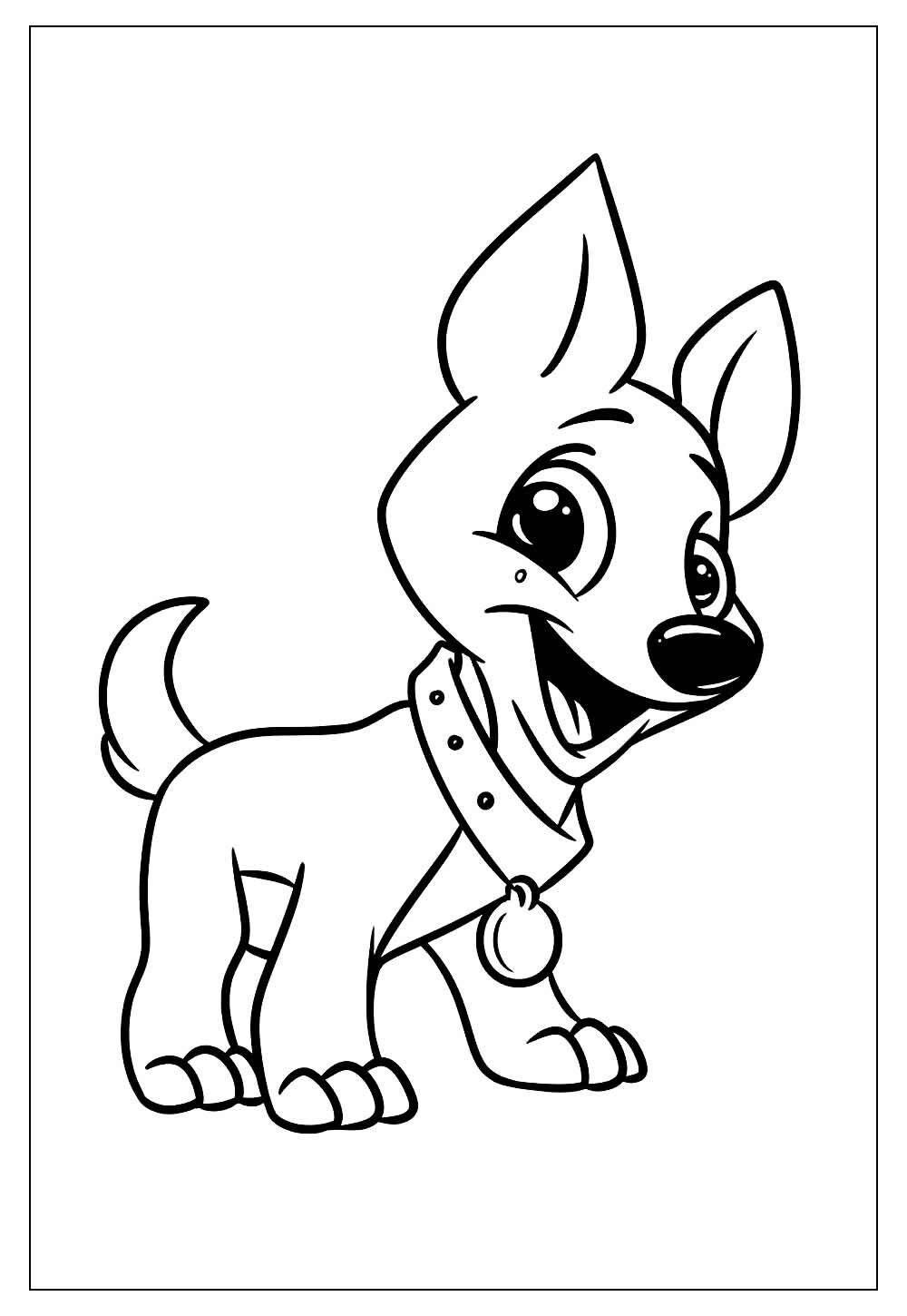 Desenho de Cachorro para colorir e pintar