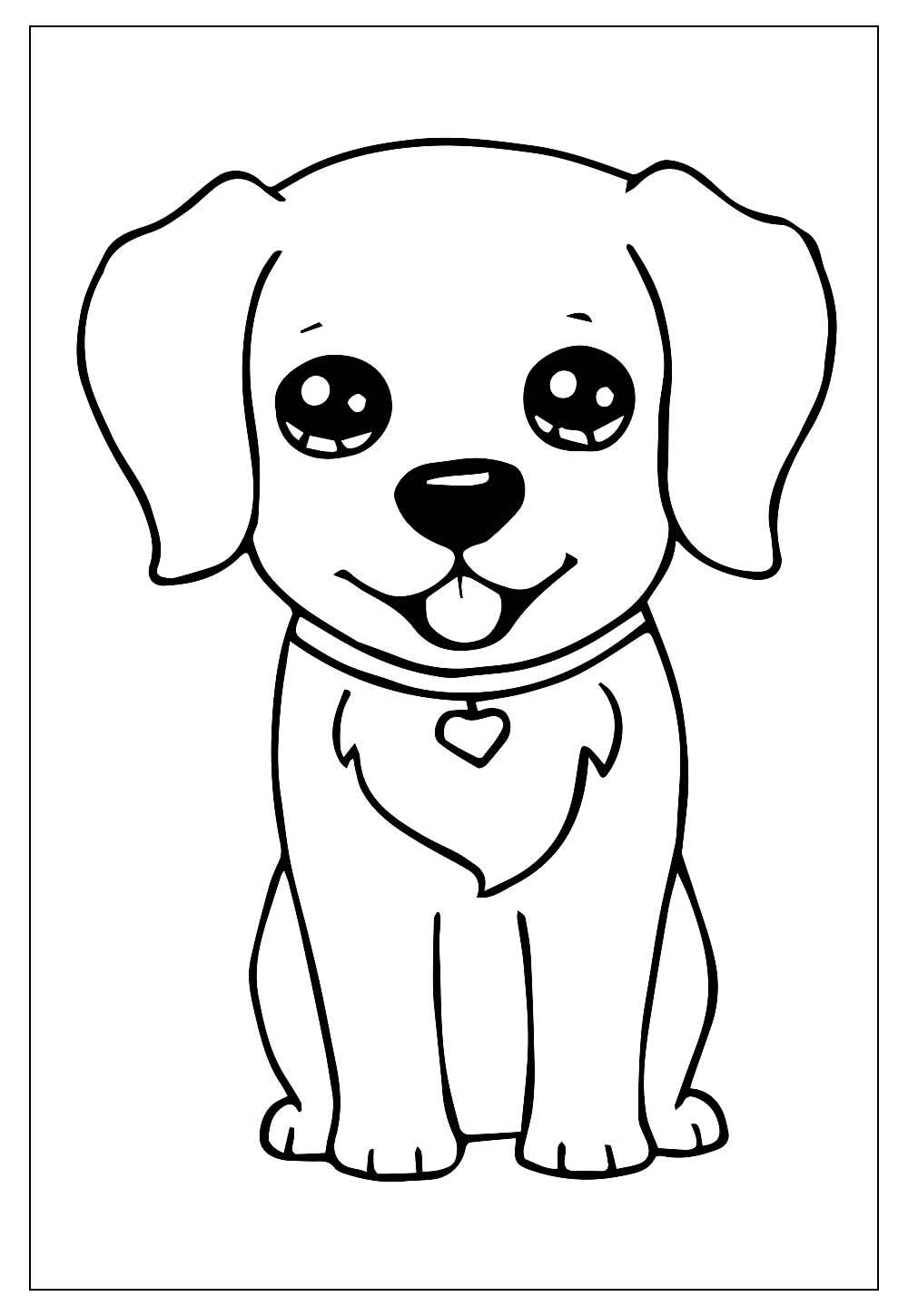 Desenho de Cachorrinho para pintar e colorir