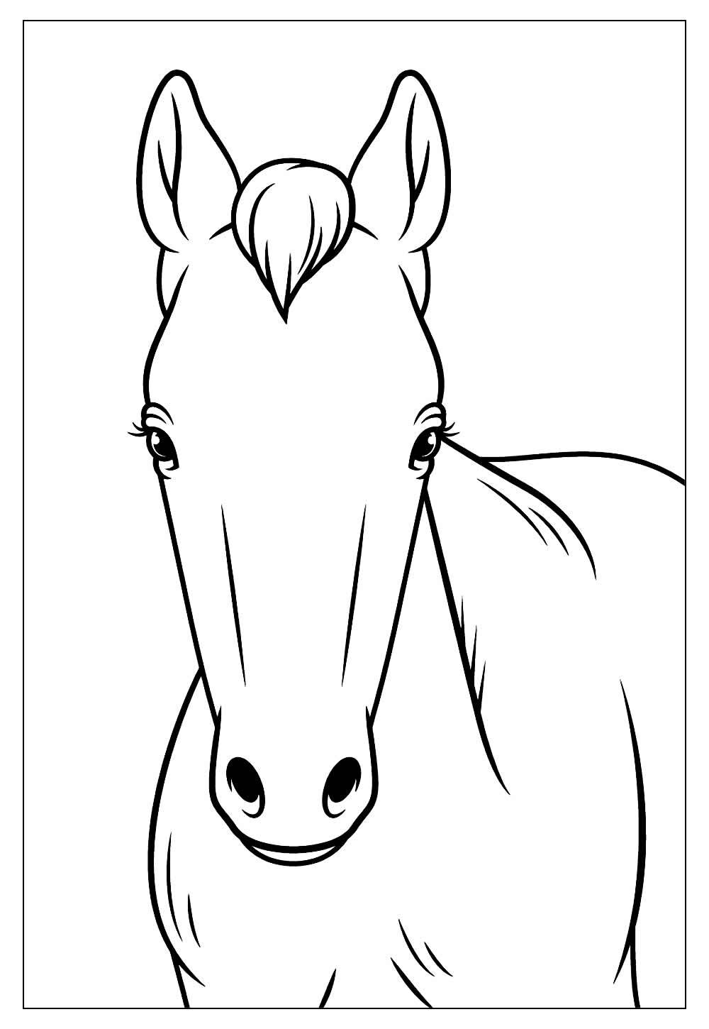 Desenho de Cavalo pulando baia para colorir - Tudodesenhos
