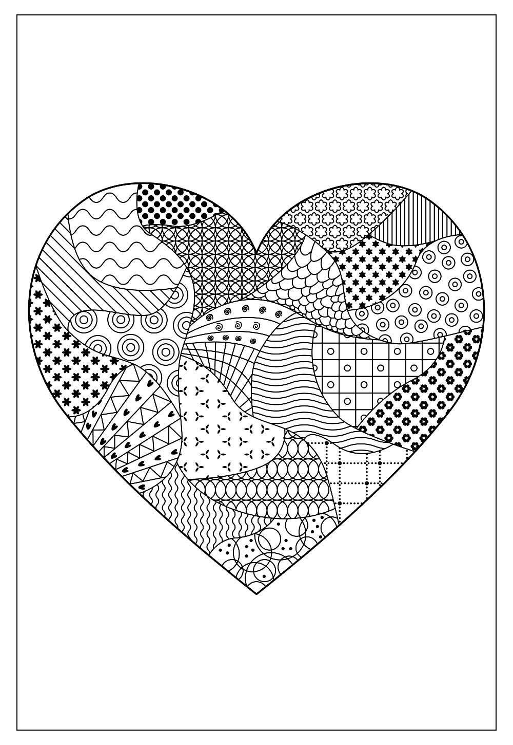 Desenhos para Adultos de Coração para Colorir - Imprimir A4