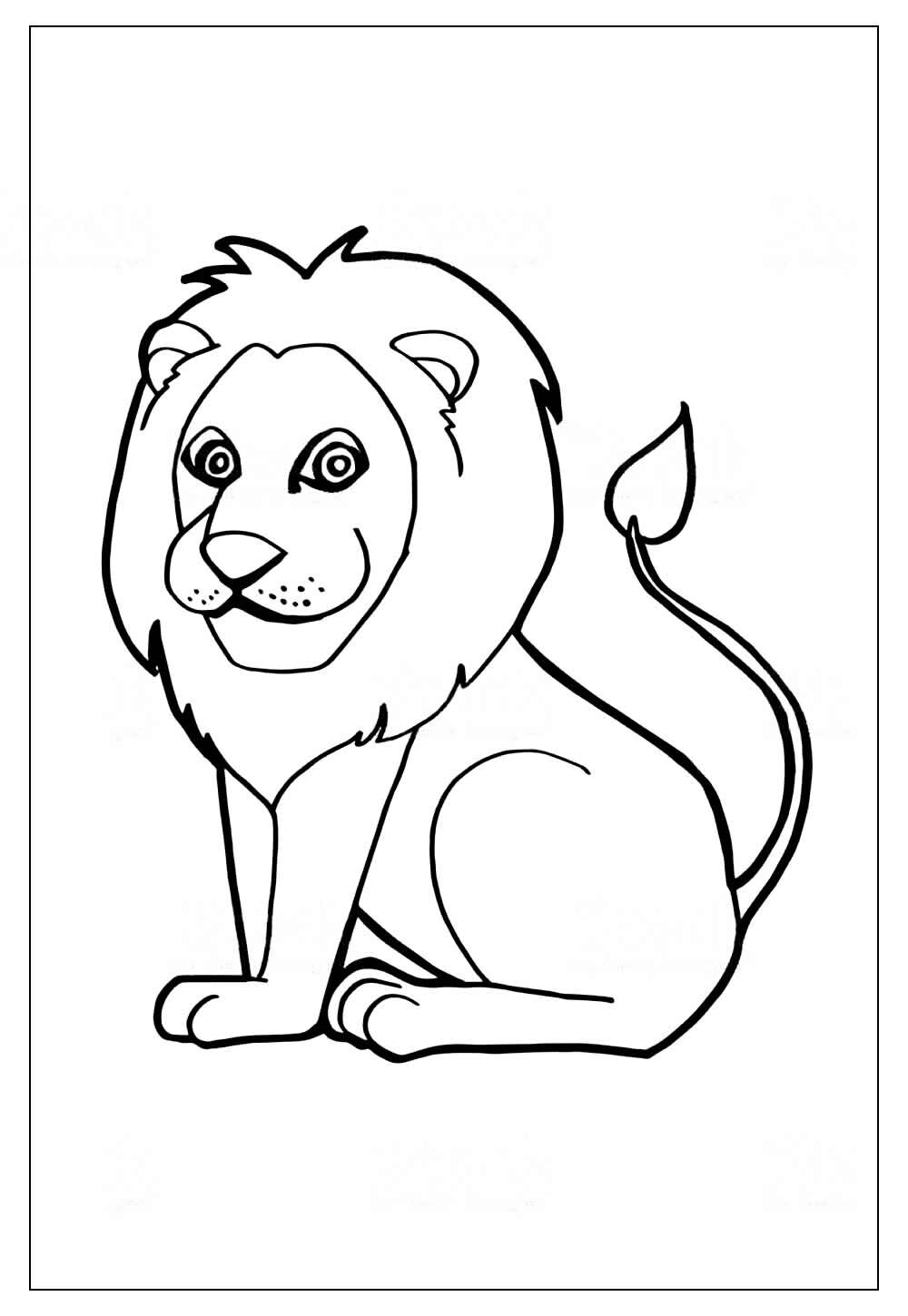 Desenho de Leão para Pintar e Colorir