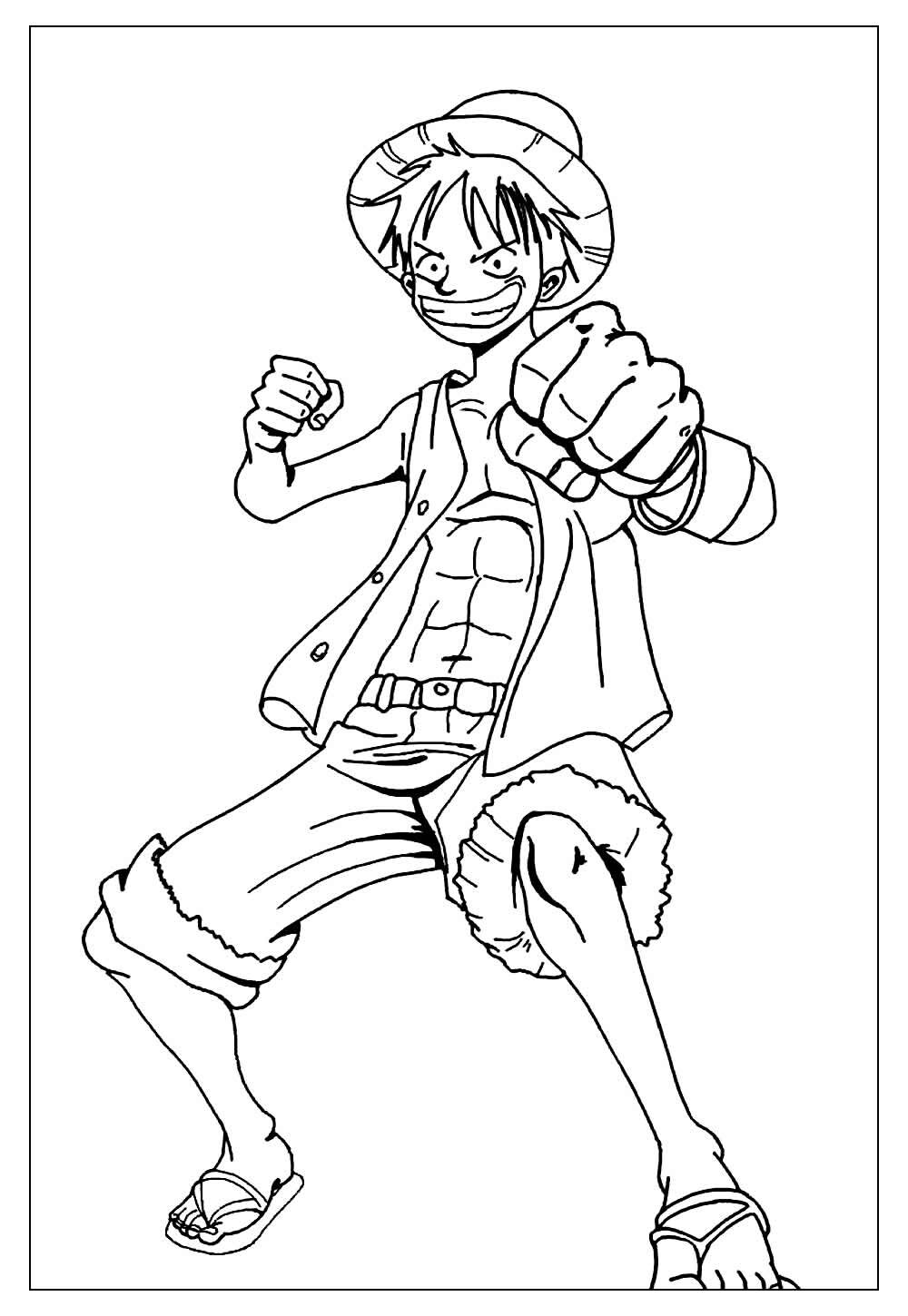 Desenho de Combate Luffy para Colorir - Colorir.com