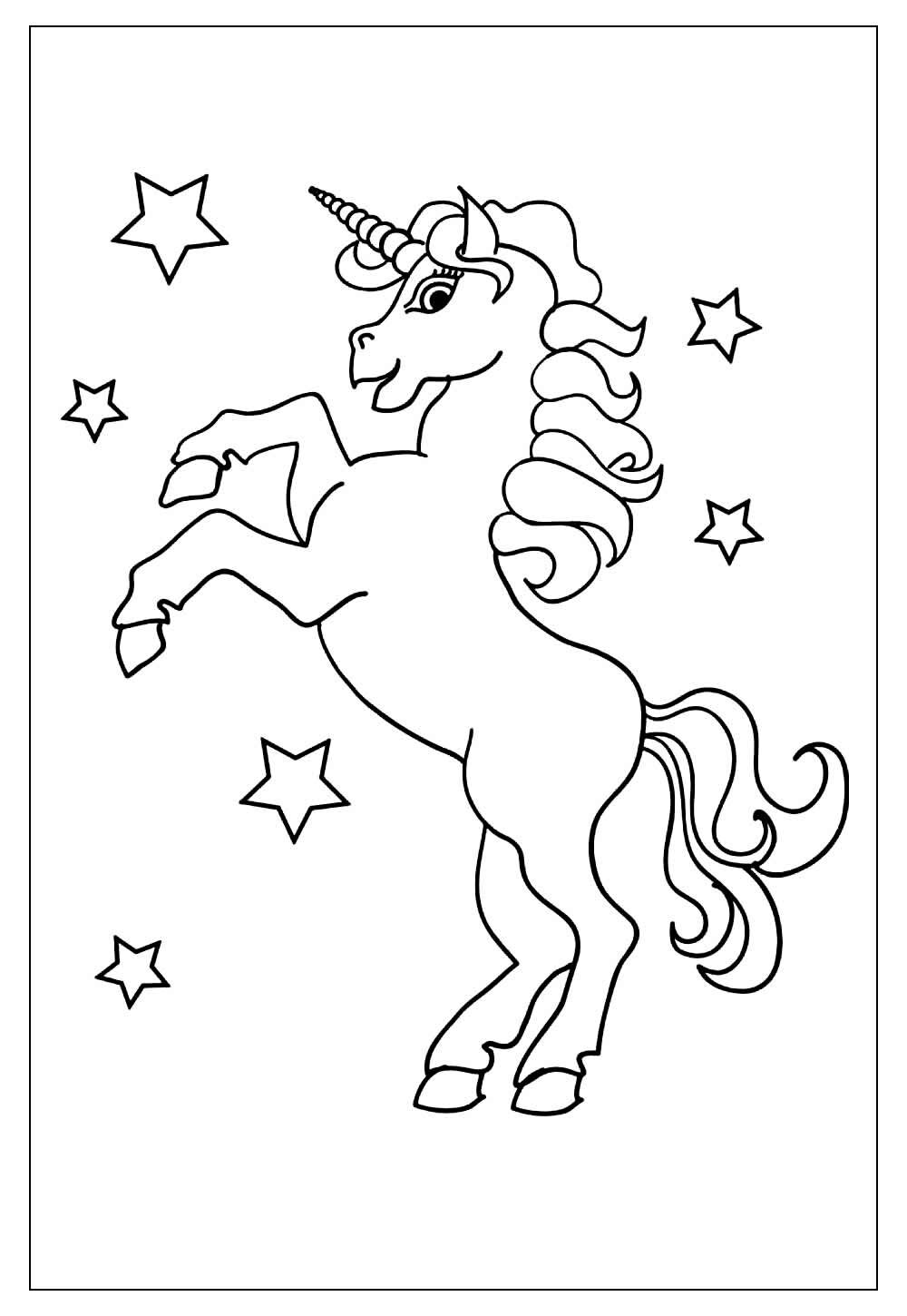 Desenho colorir unicornio