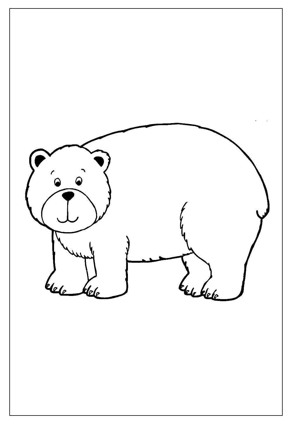 Desenho de Urso para pintar e imprimir