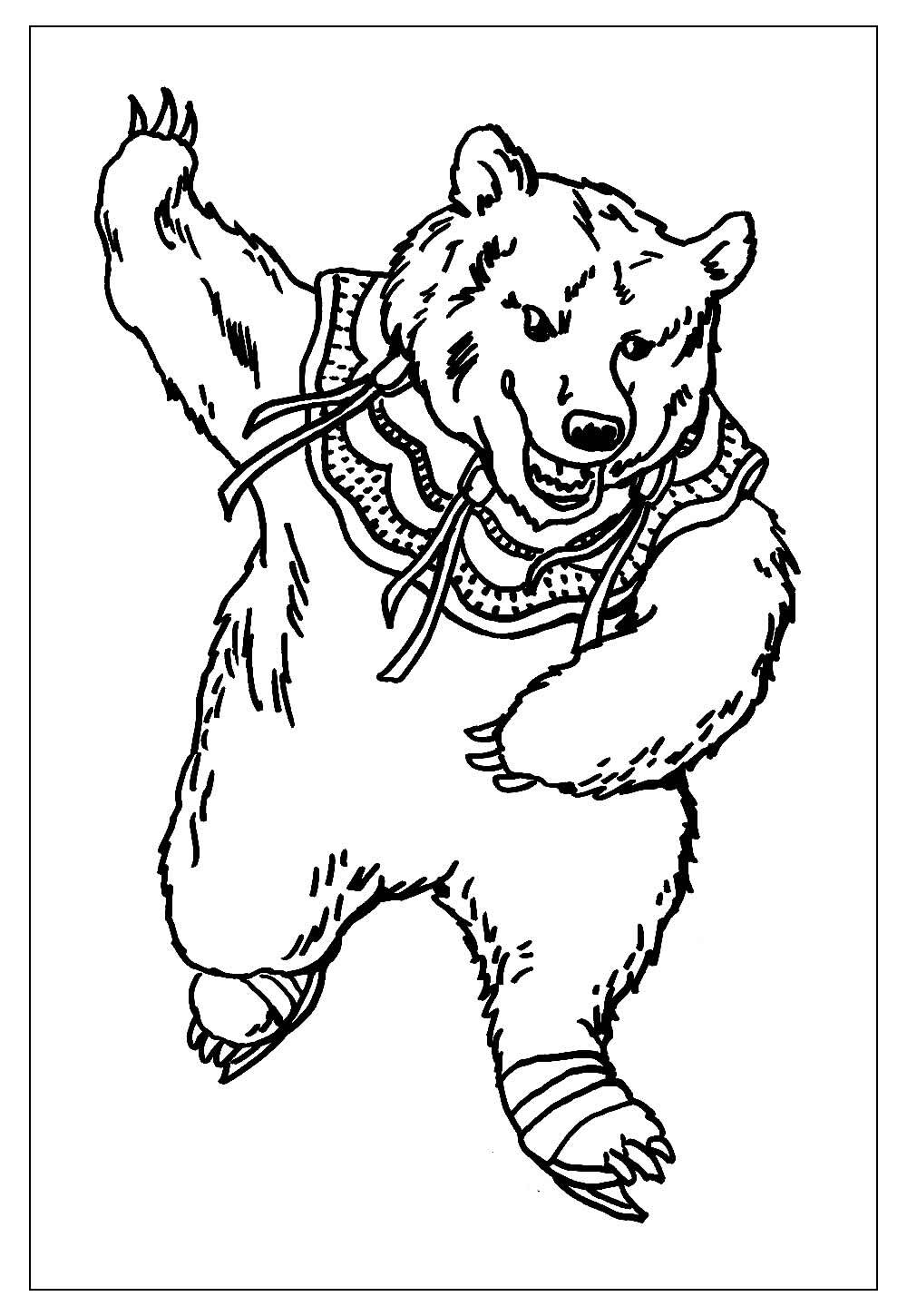 Desenho de Urso para imprimir e colorir