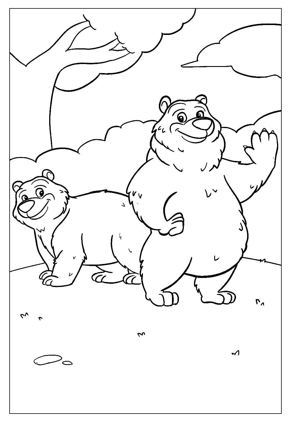 Imprimir desenho de ursos para colorir
