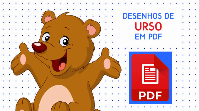 Desenhos de Ursos para Colorir em PDF