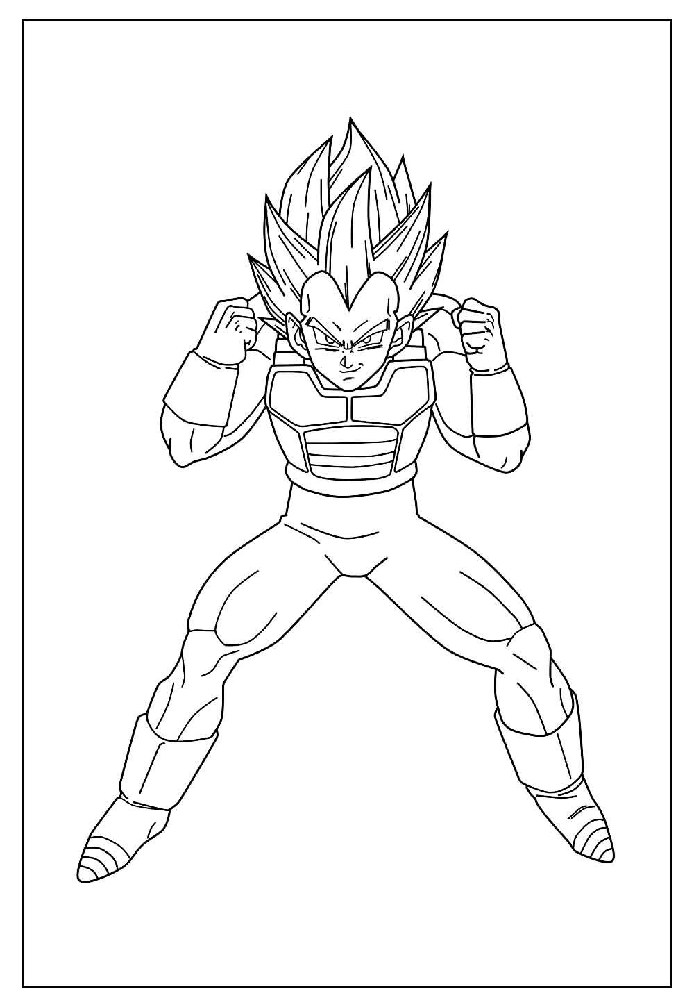 Vegeta poderoso para colorir - Imprimir Desenhos