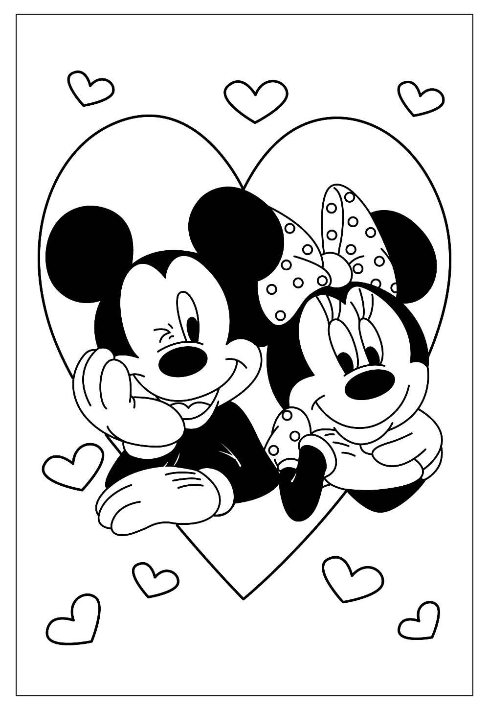 Desenho do Mickey e da Minnie para colorir