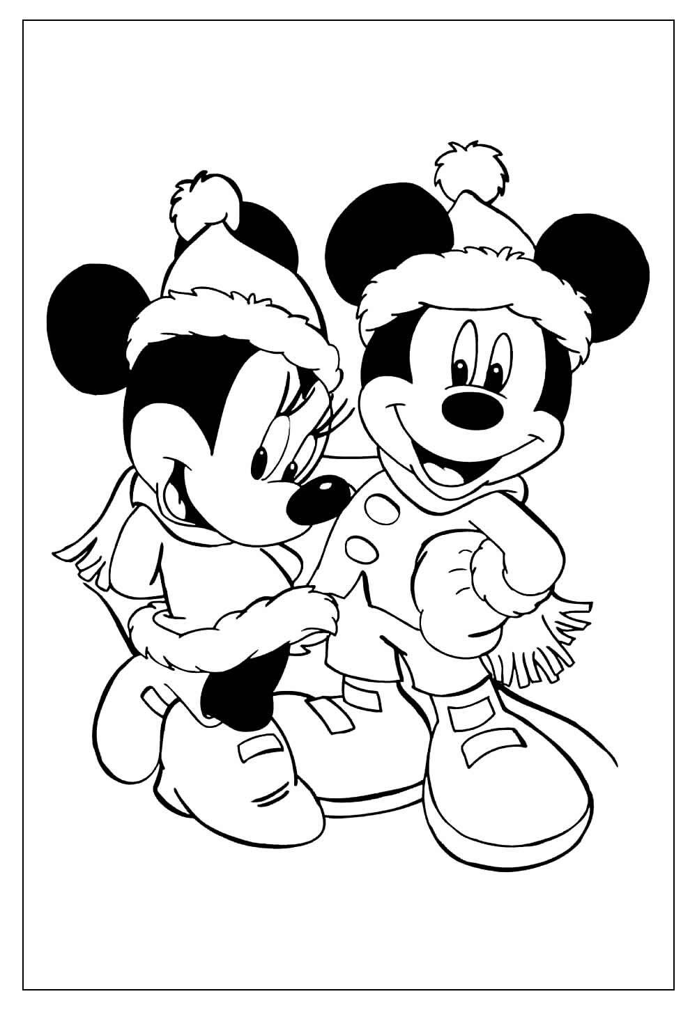 Desenho do Mickey e da Minnie para colorir e pintar