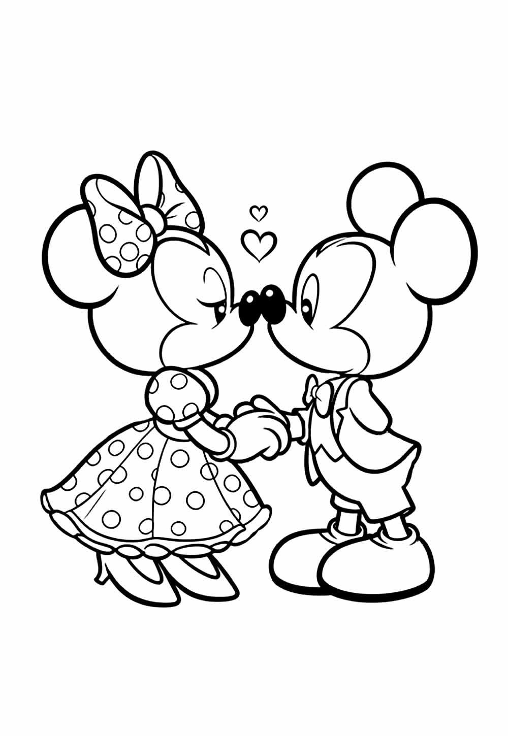 Minnie e Mickey - Desenho para colorir