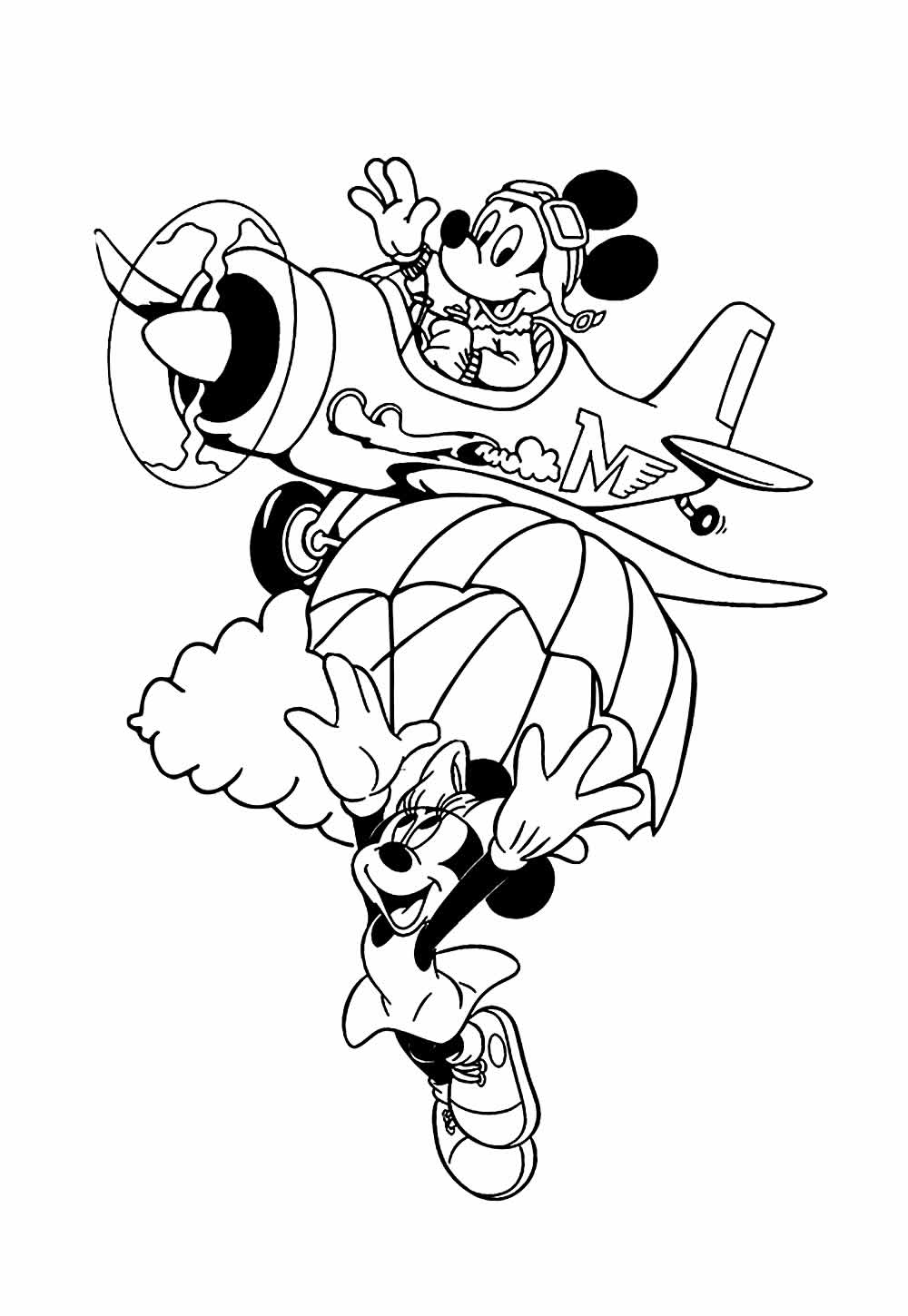 Desenho de Mickey e Minnie para colorir