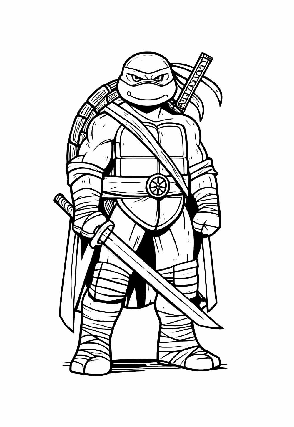 Desenho de Tartaruga Ninja para colorir