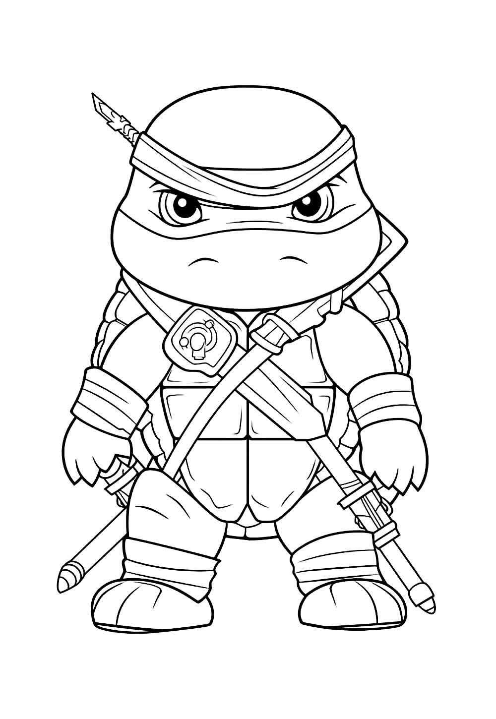 Desenho de Tartaruga Ninja para pintar