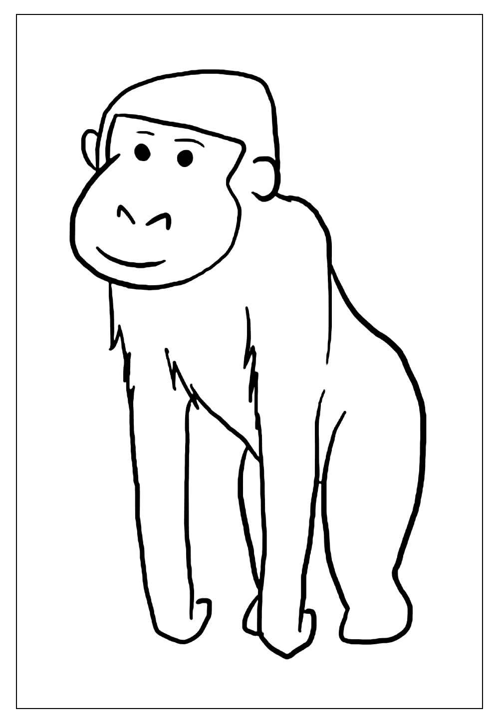 77 Desenhos de Macacos para Imprimir e Colorir com Lápis de Cor
