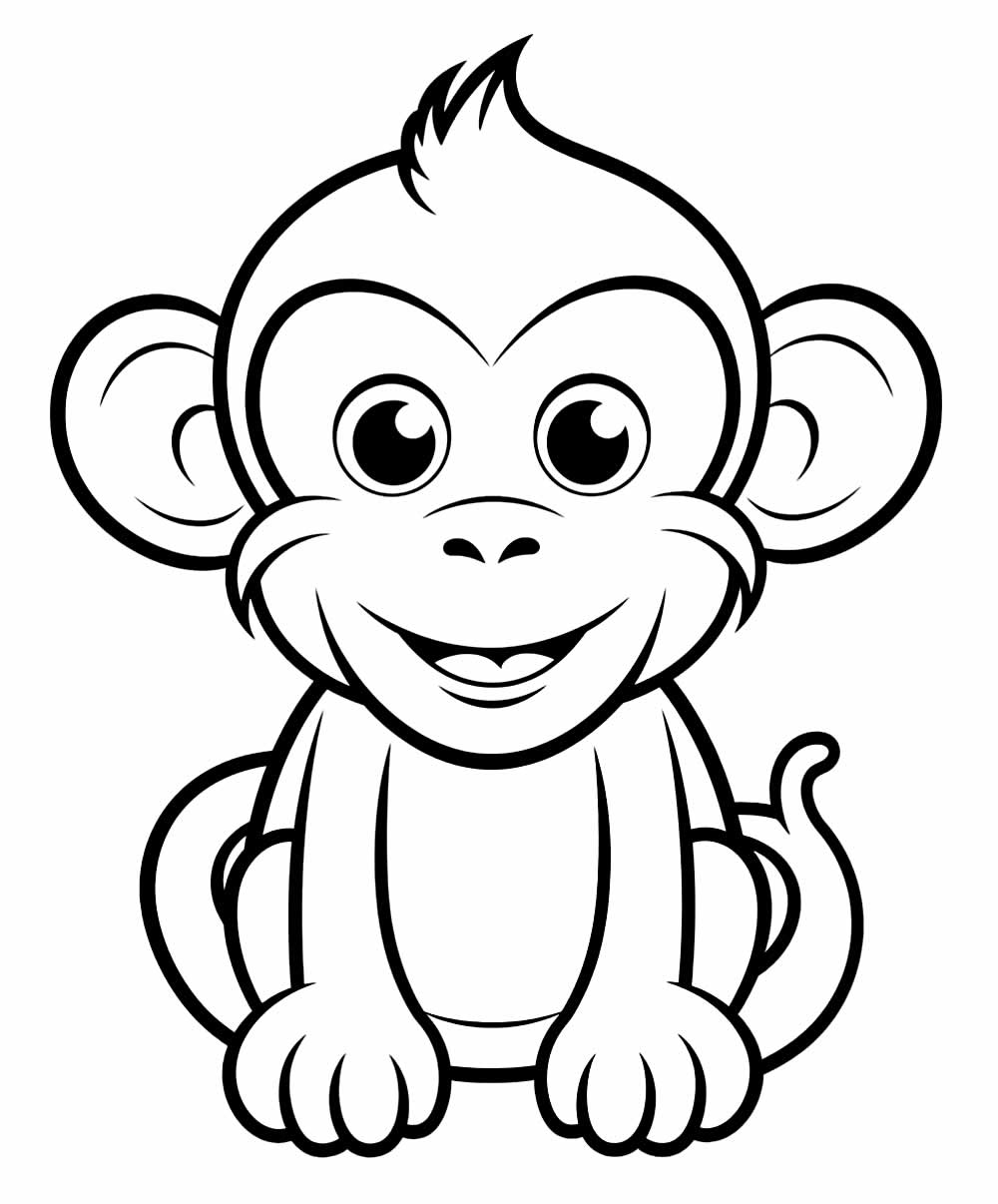 Desenho de macaco pendurado para colorir  Desenhos para colorir e imprimir  gratis