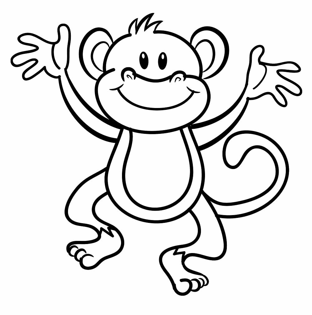 Desenho de macaco pendurado para colorir
