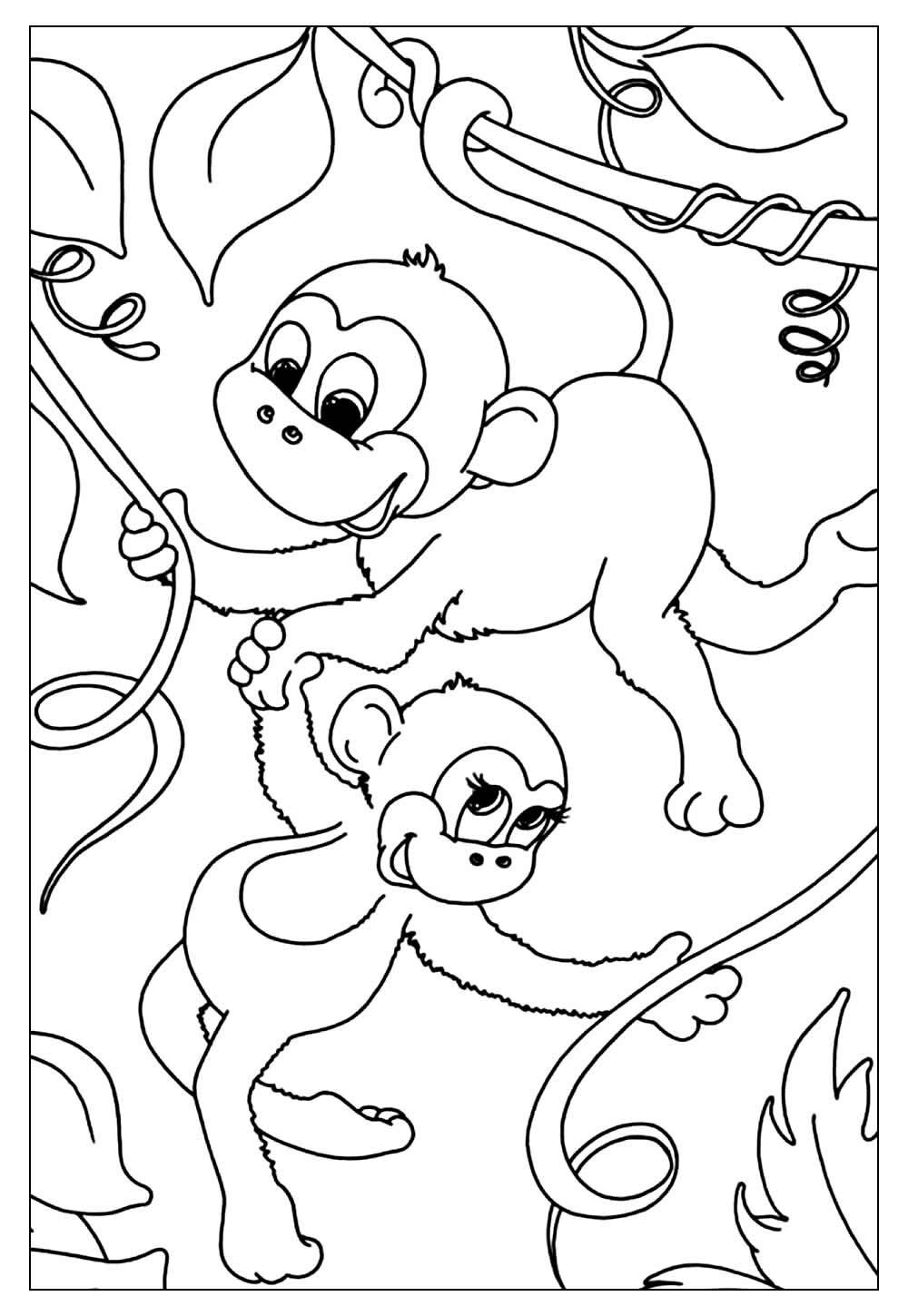 Desenhos de Macacos para colorir