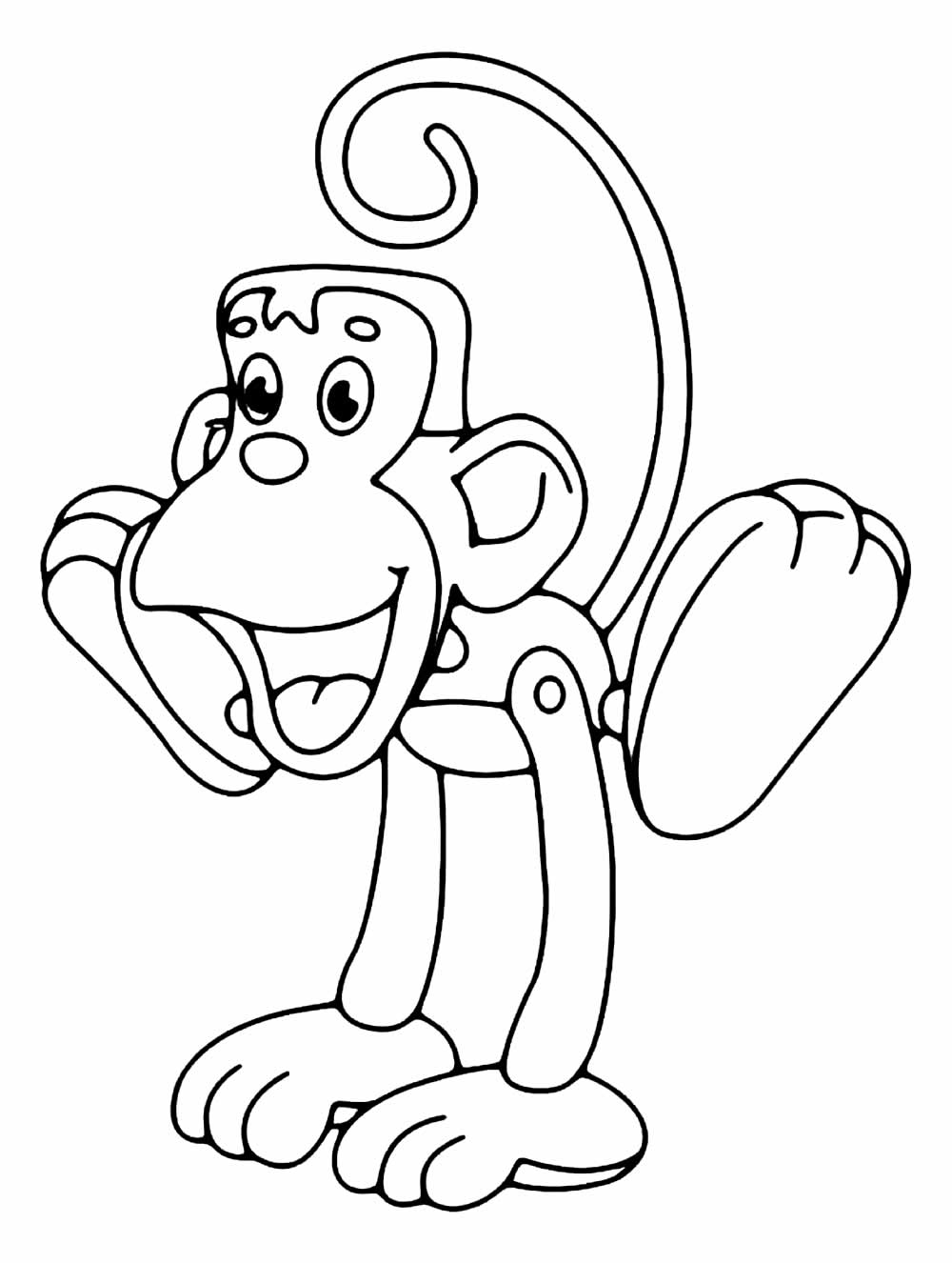 Desenho de Macaco para pintar e colorir