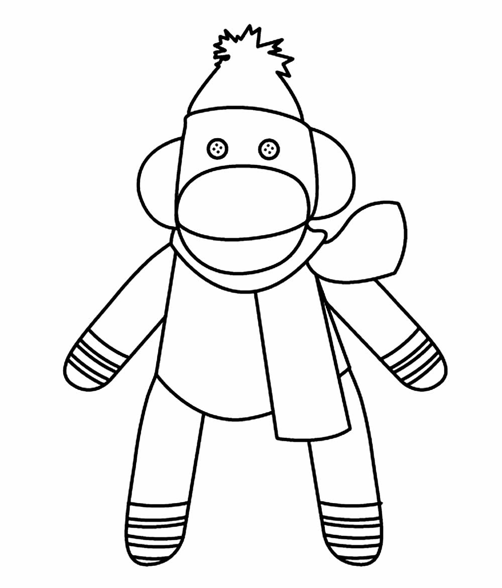 Desenho de Gorila para pintar e colorir