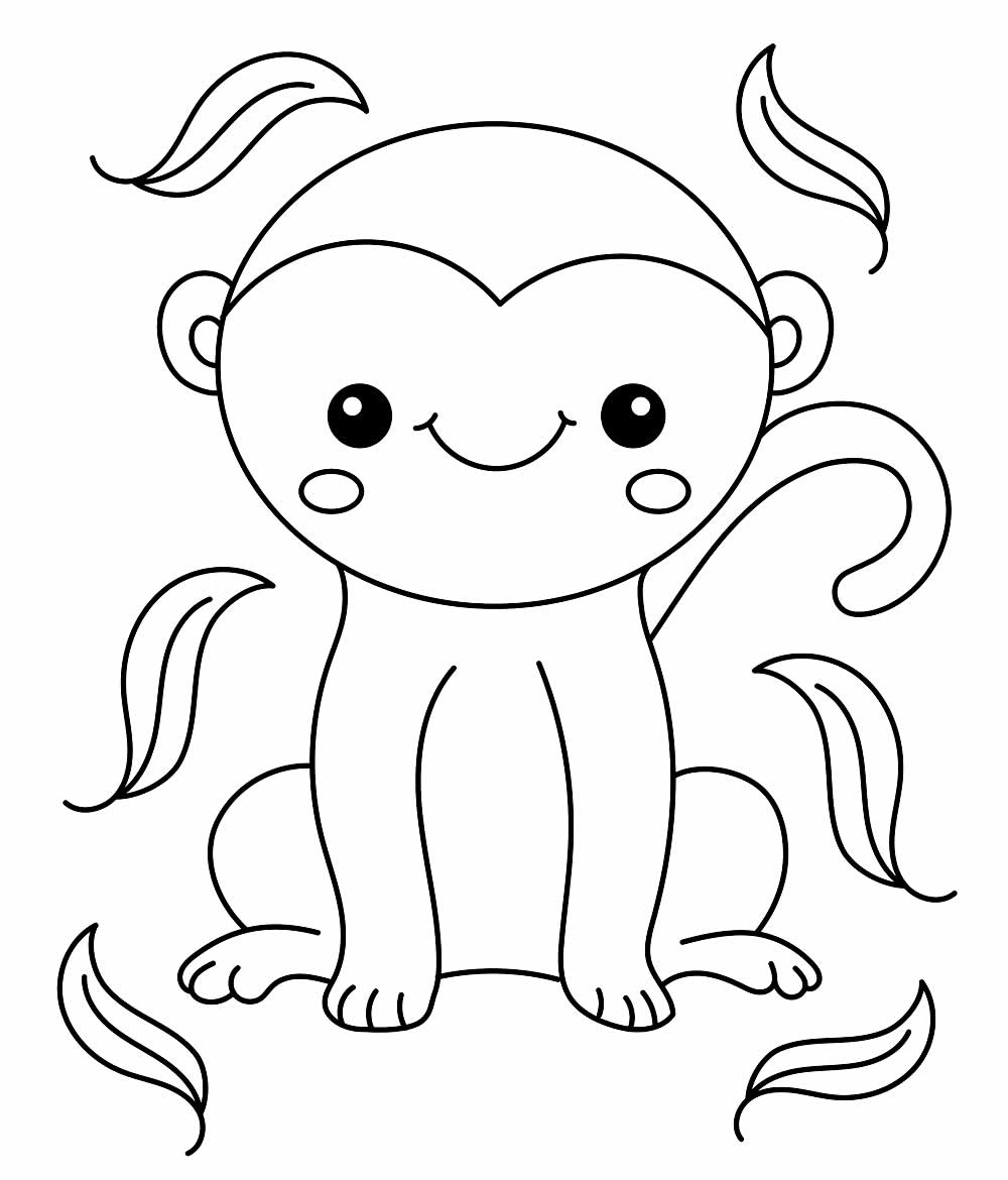 Desenho de Macaco para pintar