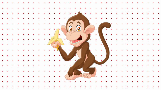 Desenho de macaco em macacão para colorir