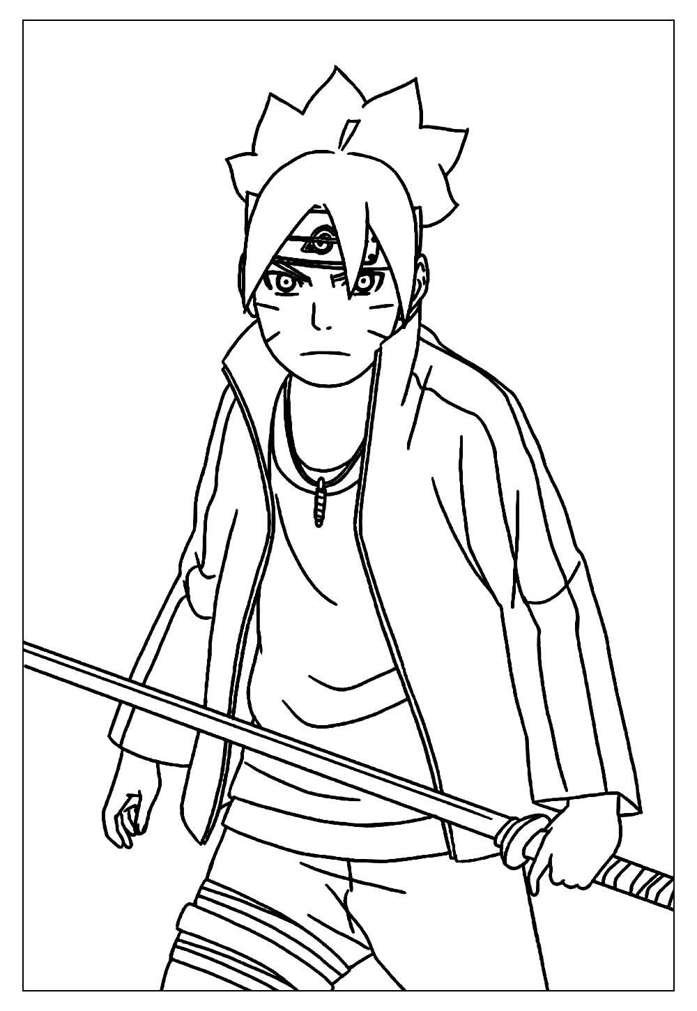 Boruto bonitinho para colorir