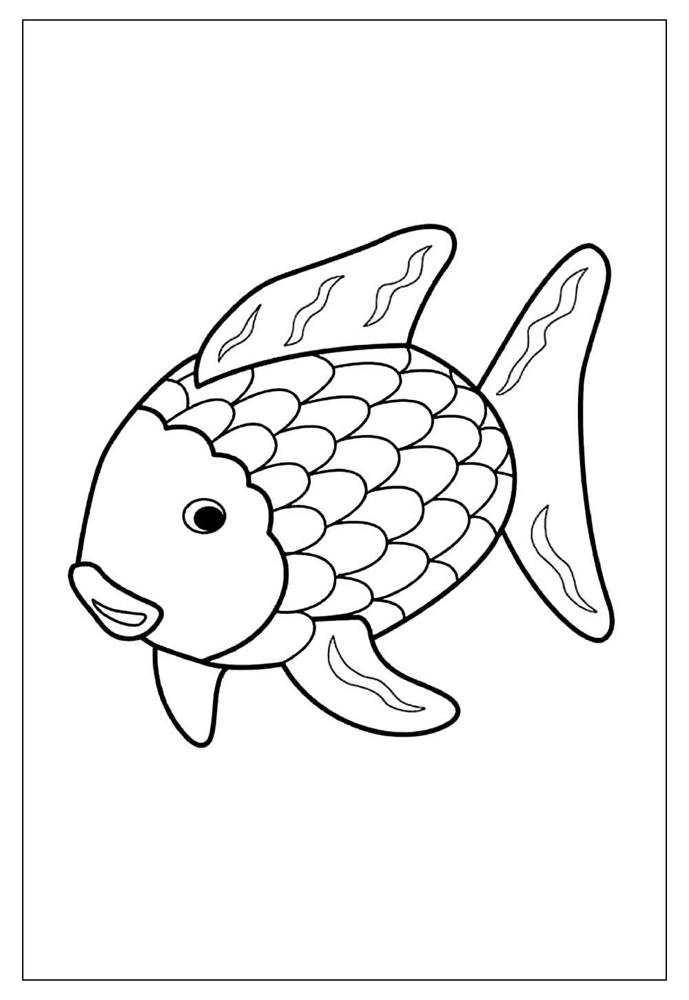 Desenho de Peixe para colorir e pintar