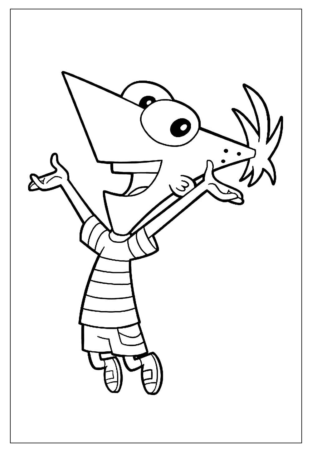 Desenho de Phineas e Ferb para pintar