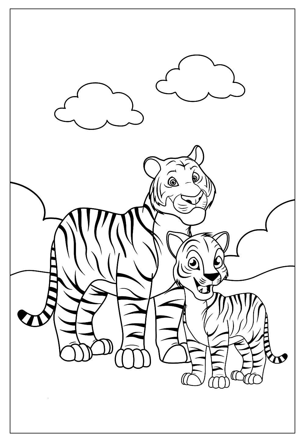 Desenho de Tigres para colorir