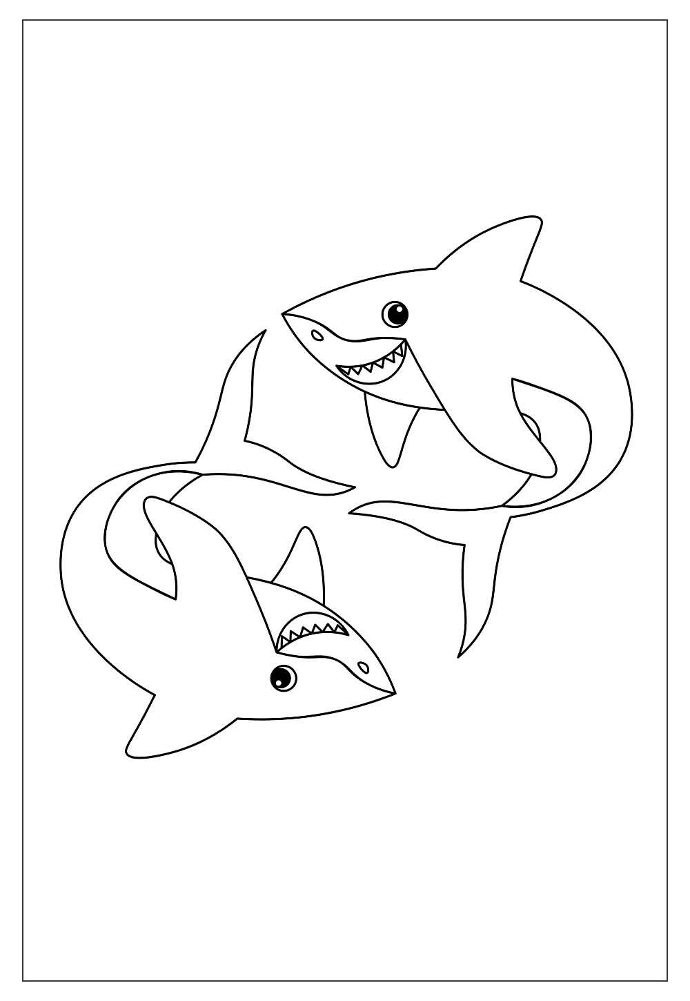 Desenhos de Tubarões para colorir