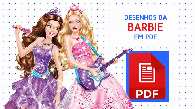 Desenhos da Barbie para Colorir em PDF