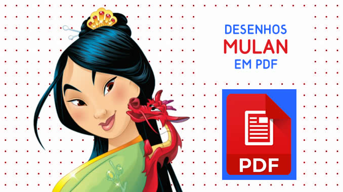 Desenhos da Mulan para Colorir em PDF