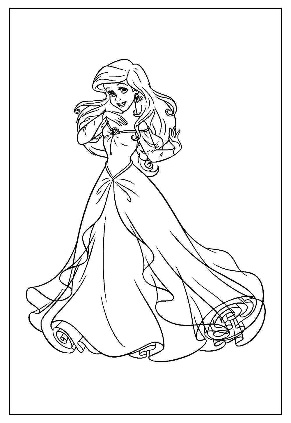 Desenho de Princesa Ariel para Colorir - Colorir.com