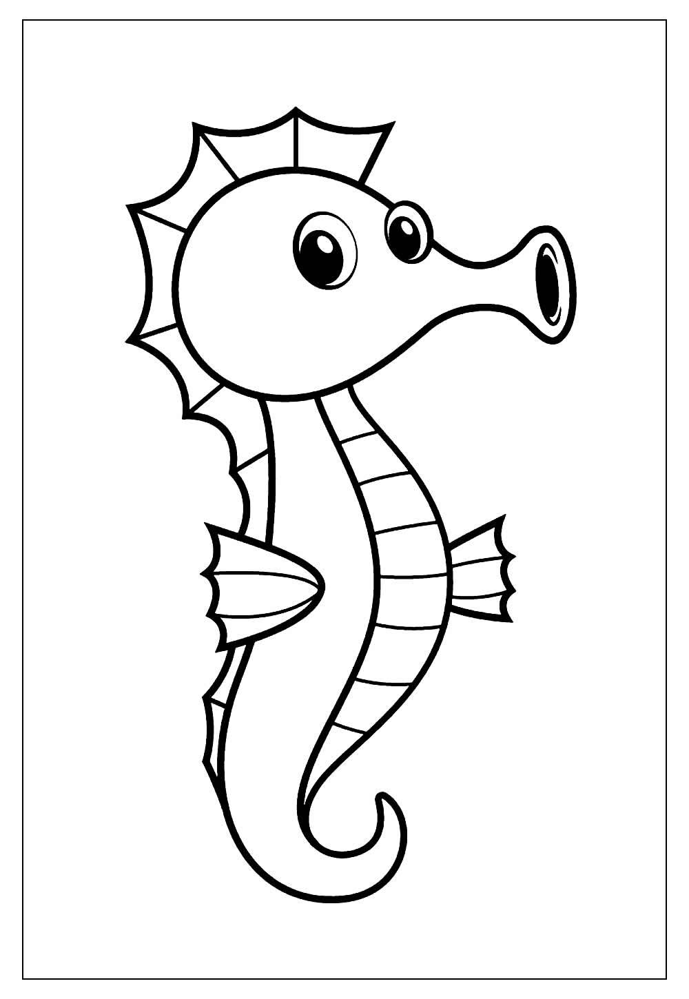 Desenho de Cavalo-marinho para imprimir e colorir